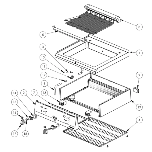 Grill wodny, elektryczny, nastawny, 4.1 kW