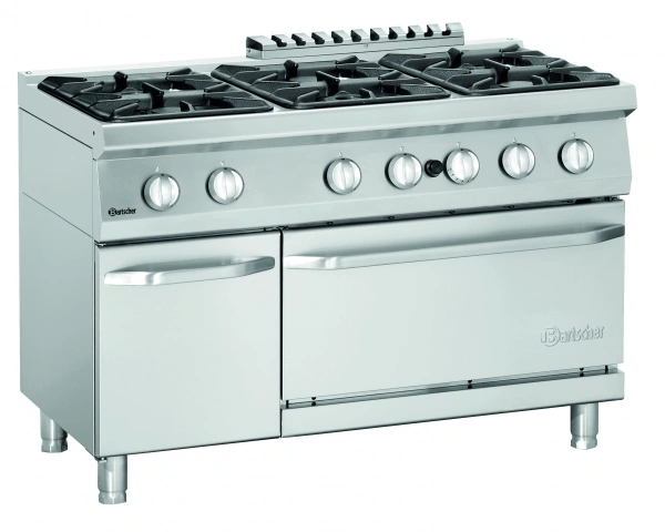 Kuchnia gazowa 6-palnikowa z piekarnikiem gazowym i szafką