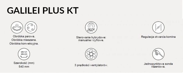 Piec konwekcyjno-parowy 10xGN1/1 sonda manualny 15,5kW Piec konwekcyjno-parowy 10xGN1/1 sonda manualny 15,5kW