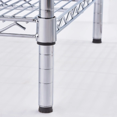 Regał chromowany, 4 półki, składany, 900x450x1800 mm