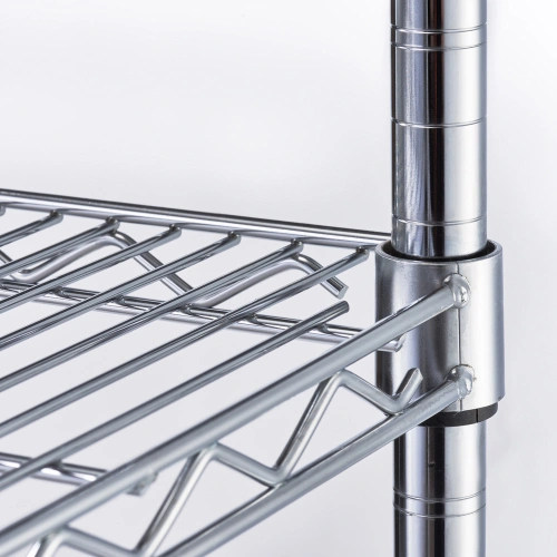 Regał chromowany, 4 półki, składany, 1200x450x1800mm