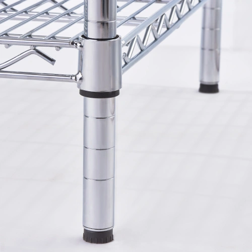 Regał chromowany, 4 półki, składany, 1213x610x1800 mm