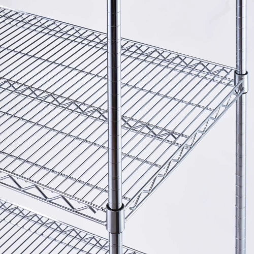 Regał chromowany, 4 półki, składany, 1213x610x1800 mm