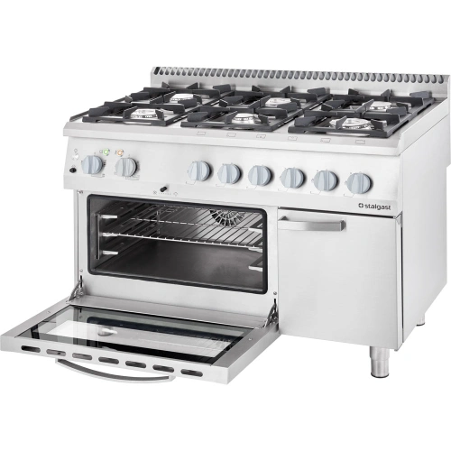 Kuchnia gazowa, 6-palnikowa z piekarnikiem elektrycznym, 32.5+7 kW, G20