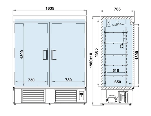 Szafa chłodnicza z pełnymi drzwiami | IGLOO OLA P Szafa chłodnicza z pełnymi drzwiami | IGLOO OLA P