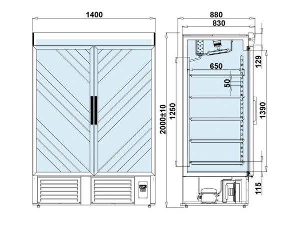 Szafa chłodnicza, wzmocnione półki | IGLOO OLA 2 GASTRO