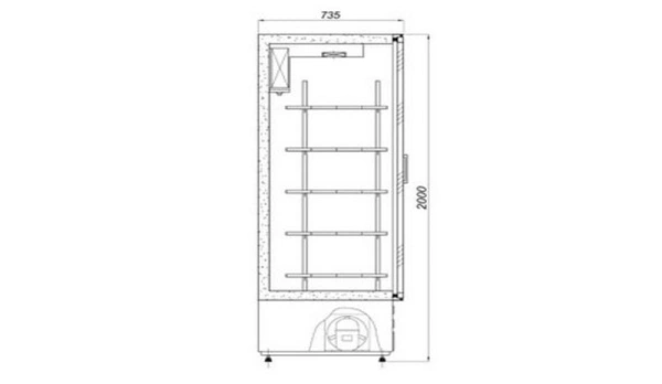 Szafa chłodnicza z przeszkolonymi drzwiami rozwieranymi, lakierowana, wysokość 2m | COLD ASTANA SW DP