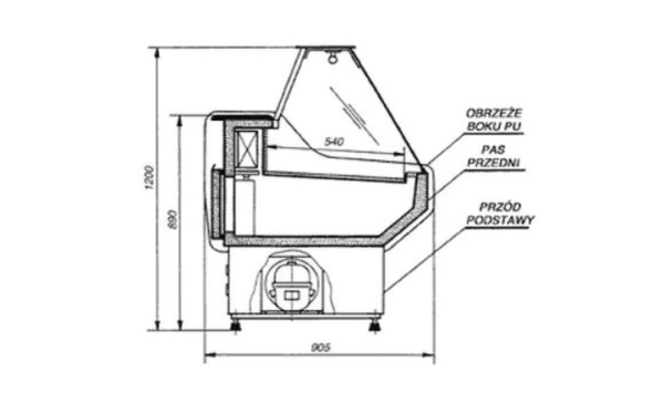 Lada chłodnicza z prostą szybą, głębokośĆ 905 mm | COLD VIGO W 905