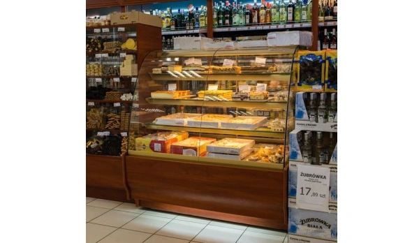 Witryna chłodnicza cukiernicza z giętą szybą, głębokość 930 mm, oświetlenie LED | COLD CARMELLO C Gn Witryna chłodnicza cukiernicza z giętą szybą, głębokość 930 mm, oświetlenie LED | COLD CARMELLO C Gn