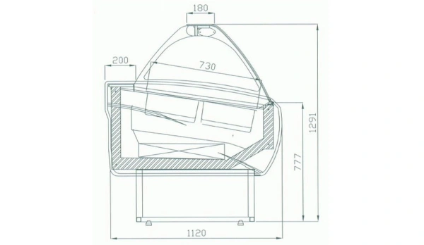 Dystrybutor do lodów, głębokość 1120 mm | stelaż pod kuwety 5,2L x 12szt/ 16szt | COLD MALIBU W DL