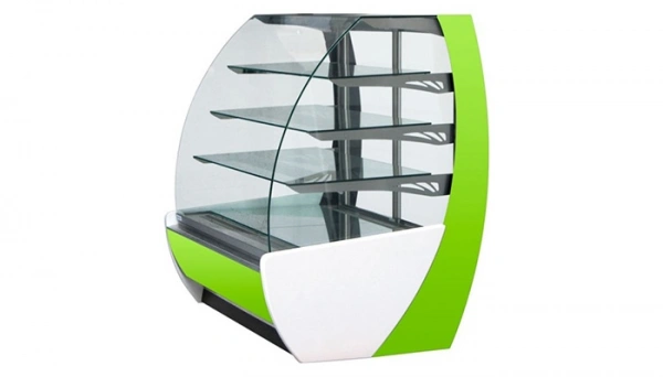 Witryna cukiernicza chłodnicza, gięta szyba | IGLOO KAMELEO