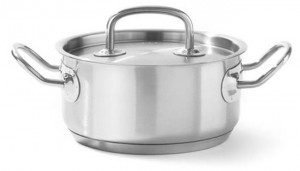 Garnek niski Kitchen Line z pokrywką 1,5 l; śr. 160 x 75 h | Hendi 836002