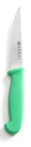 Nóż uniwersalny z ząbkowanym ostrzem HACCP - 100 mm, zielony | Hendi 842119