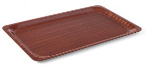 Taca antypoślizgowa drewniana - prostokątna GN 1/1 | Hendi 507216