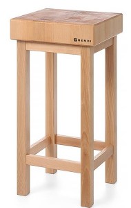 Kloc masarski drewniany na podstawie drewnianej 400x110 | Hendi 505618