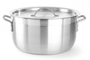 Garnek średni aluminiowy Profi Line z pokrywką 26 l; śr. 400 x 220 h | Hendi 610305