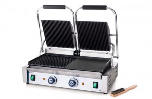 Grill kontaktowy podwójny - jedna str. ryflowana, druga str. gładka | Hendi 263907