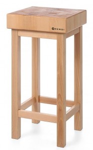 Kloc masarski drewniany na podstawie drewnianej 400x150 | Hendi 505625