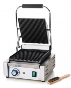 Grill kontaktowy pojedyńczy góra ryflowana, dół gładki | Hendi 263600