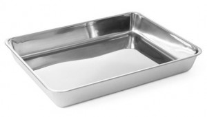 Pojemnik na mięso stalowy - 360 x 275 x 52 mm