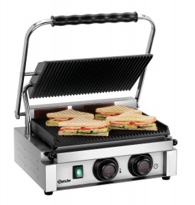 Grill kontaktowy Panini MDI - powierzchnia ryflowana 340 mm