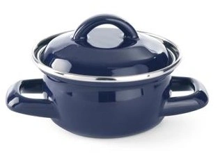 Garnek do zup i sosów z pokrywką niebieski 0,3 l | Hendi 625804