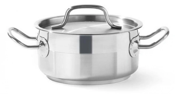 Garnek niski Profi Line z pokrywką 2,8 l; śr. 200 x 90 h | Hendi 830208