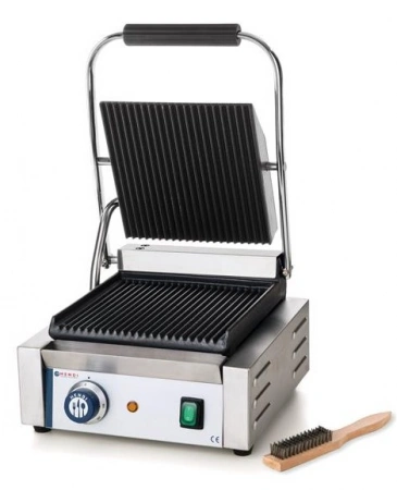Grill kontaktowy pojedyńczy góra ryflowana, dół gładki | Hendi 263600