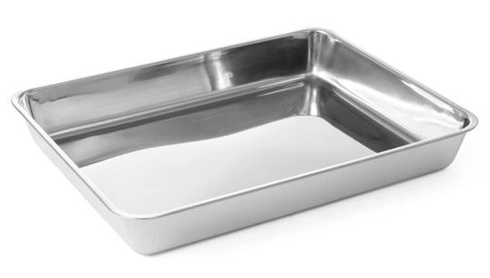 Pojemnik na mięso stalowy - 360 x 275 x 52 mm