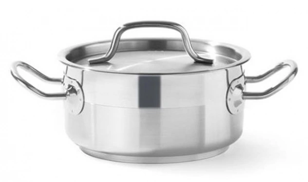 Garnek niski Profi Line z pokrywką 4,8 l; śr. 240 x 105 h | Hendi 830406