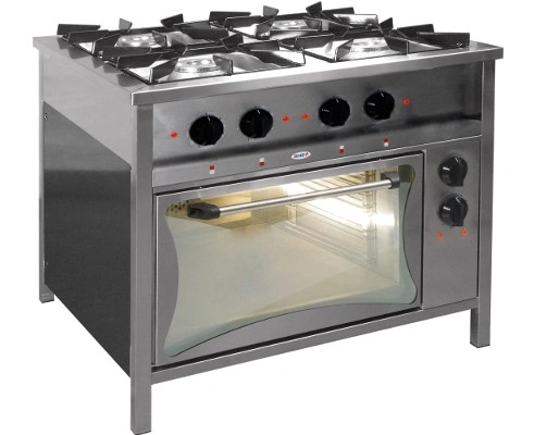 Trzon 4-palnikowy na gaz z piekarnikiem elektrycznym