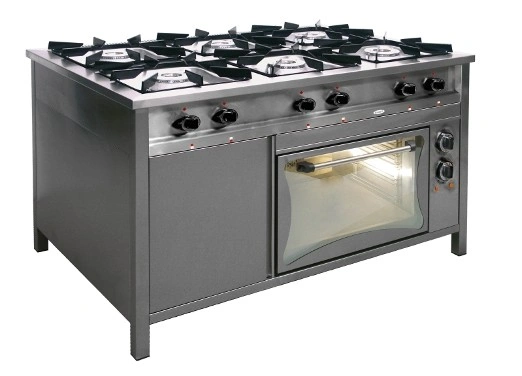 Trzon 6-palnikowy na gaz z piekarnikiem elektrycznym