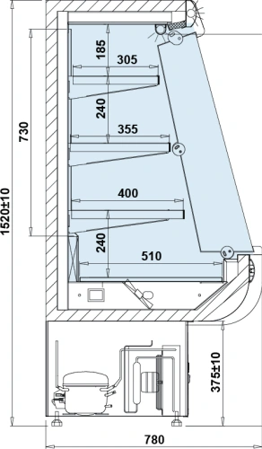 Regał chłodniczy 980x780x1520mm | IGLOO RAFAŁ B