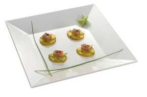 Talerz kwadratowy z melaminy 405x405 mm | Hendi 561553