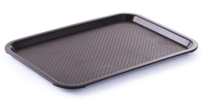 Taca antypoślizgowa polipropylenowa FAST FOOD - 460x360, brązowa
