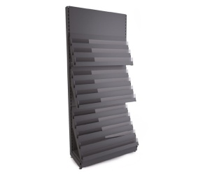 Regał metalowy z półkami na prasę