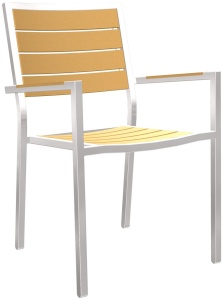 Krzesło aluminiowe z oparciami złoty brąz Resysta Go In