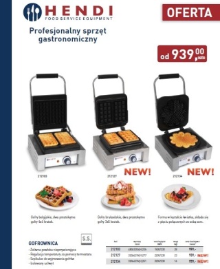 Promocja specjalna na gofrownice HENDI!
