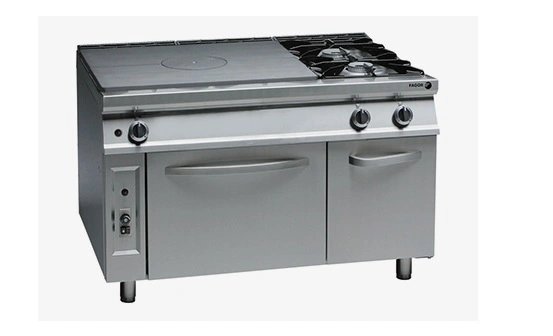 Kuchnia gazowa z płytą grzewczą, palnikami i piekarnikiem