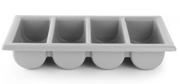 Pojemnik na sztućce GN 1/1 - 4-częściowy szary | Hendi 552308