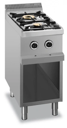  Kuchnia gazowa na podstawie z trzech stron zamkniętej linia 700 2-palnikowa