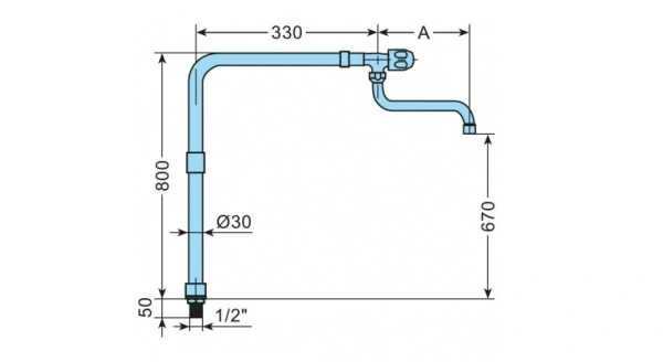 Bateria kolumnowa AG-B3 - wylewka 300 mm