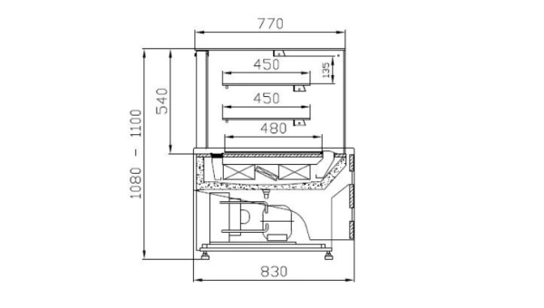 Witryna cukiernicza H=1,1 m | Cebea ESTERA WO