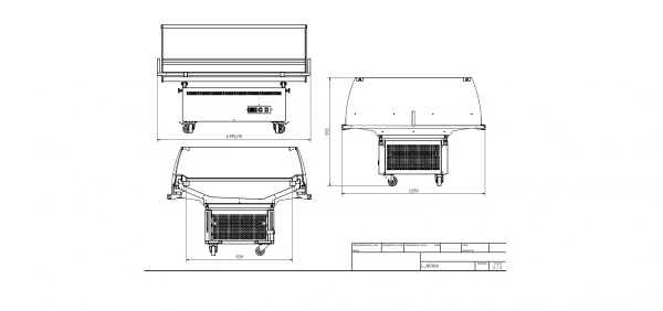 Witryna chłodnicza przeszklona, długość 1,26m | COLD BALI W-12