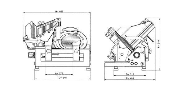 Krajalnica grawitacyjna do wędlin | Ma-Ga 612p