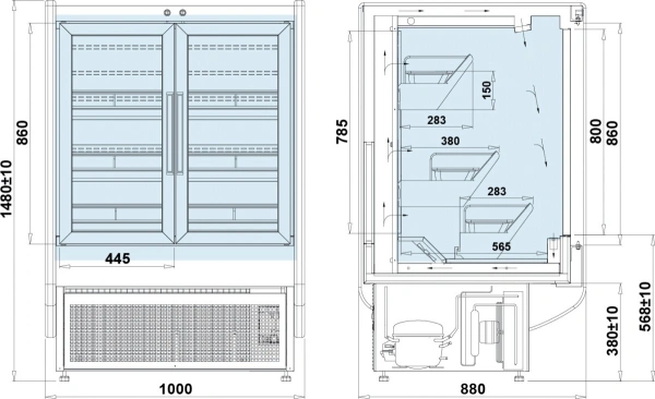 Zamykany regał chłodniczy na kwiaty | IGLOO FLORES