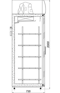 Szafa chłodnicza z przeszkolonymi drzwiami rozwieranymi, lakierowana, wysokość 2m | COLD ASTANA SW DP A/G