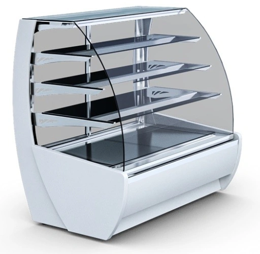 Witryna cukiernicza chłodnicza, gięta szyba | IGLOO KAMELEO