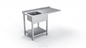 Stół nierdzewny ze zlewem i miejscem pod blatem 120 - 220 cm