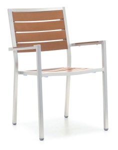 Krzesło aluminiowe z oparciami ciemnybrąz | Go In Resysta